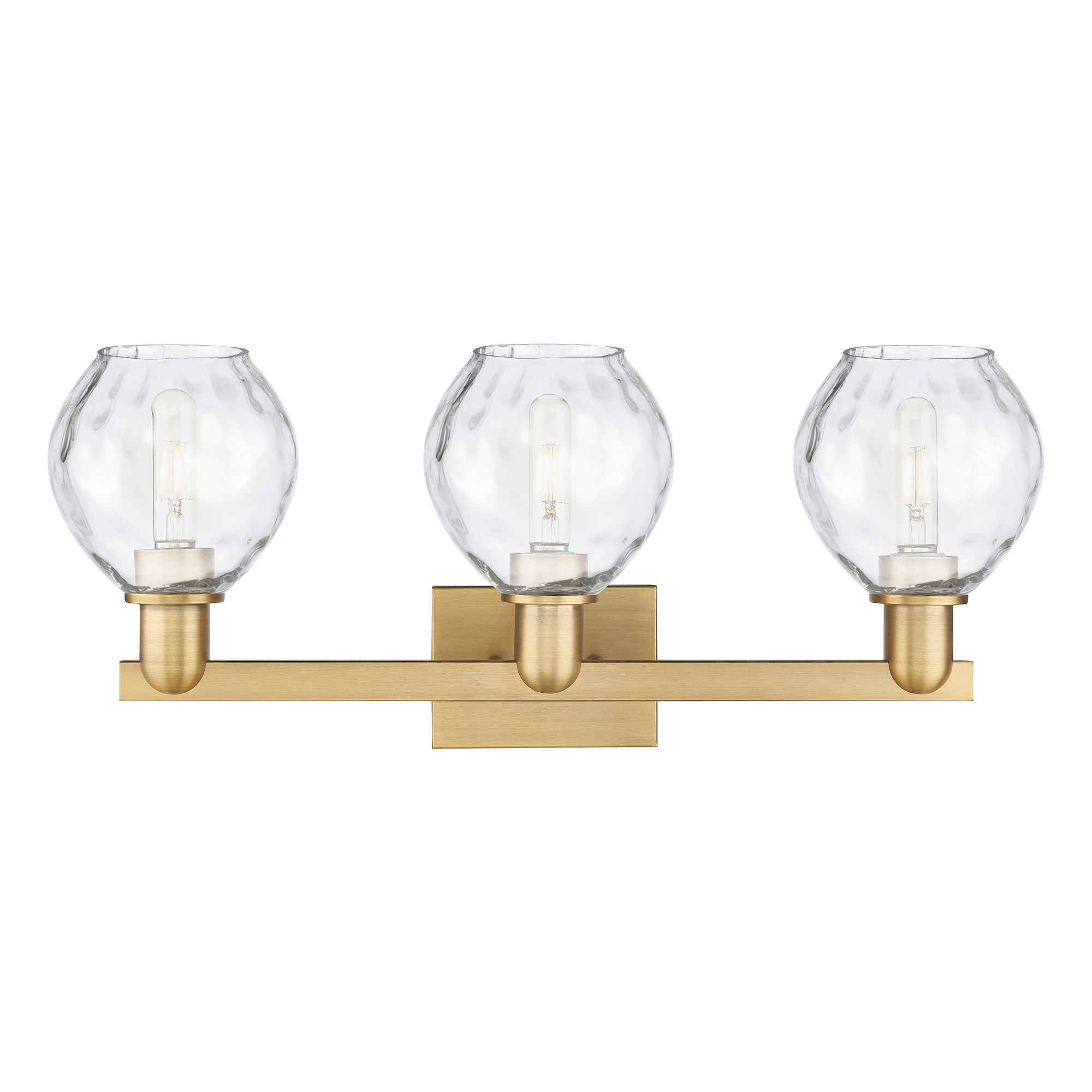 Image 2 Arcadia Waverly 25"W 3 Light Brushed Brass Vanity Light w/ Clear Shade more views