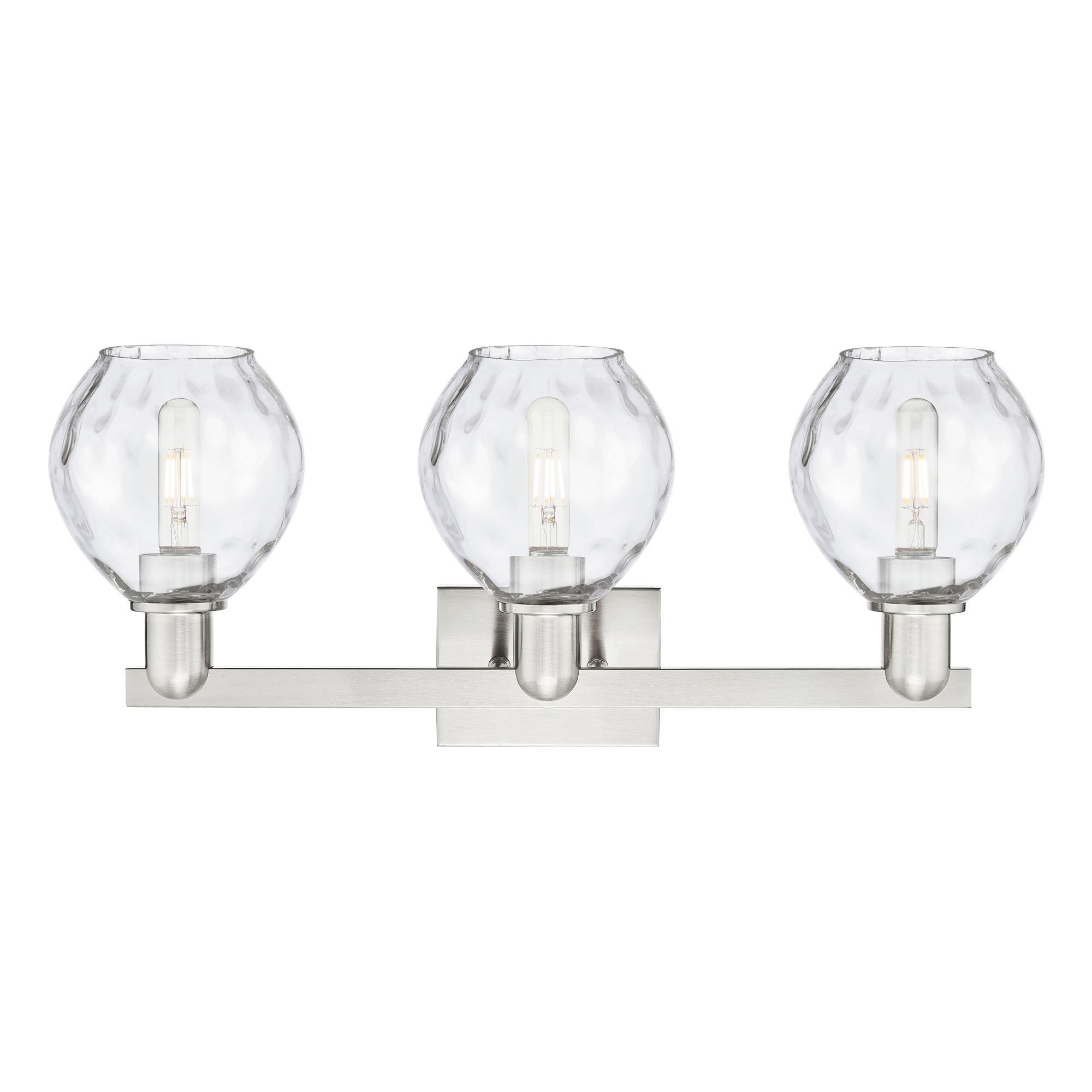 Image 2 Arcadia Waverly 25"W 3 Light Brushed Nickel Bath Light w/ Clear Shade more views