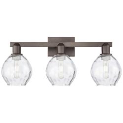 Arcadia Waverly 25"W 3 Light Oiled Bronze Vanity Light w/ Clear Shade