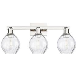 Arcadia Waverly 25"W 3 Light Polished Nickel Bath Light w/ Clear Shade
