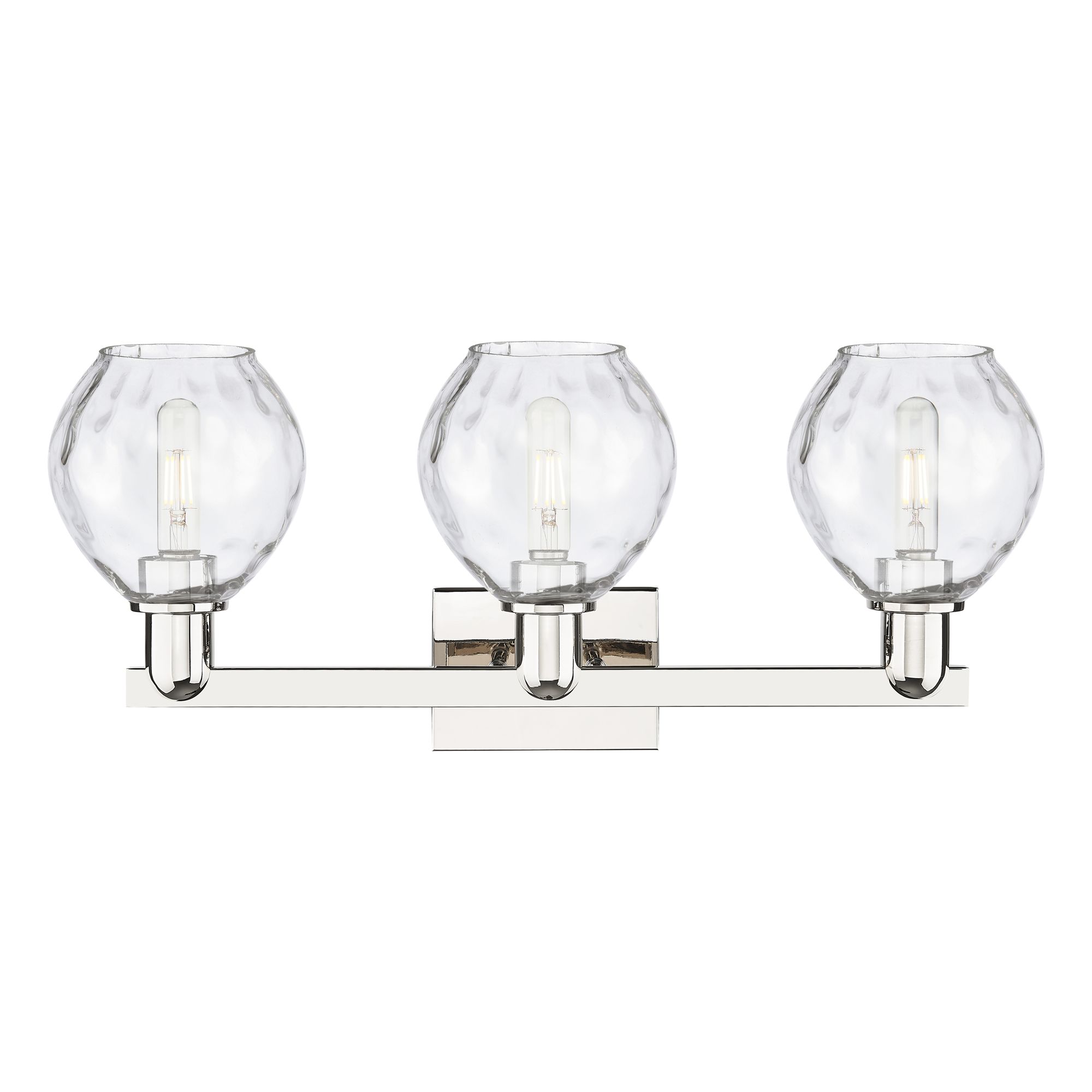 Image 2 Arcadia Waverly 25"W 3 Light Polished Nickel Bath Light w/ Clear Shade more views