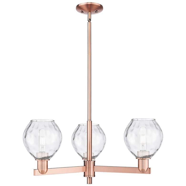 Image 1 Arcadia Waverly 28"W 3 Light Copper Stem Chandelier w/ Clear Shade