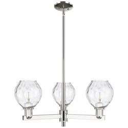 Arcadia Waverly 28"W 3-Lt Polished Nickel Stem Chandelier w/ Clear Shade