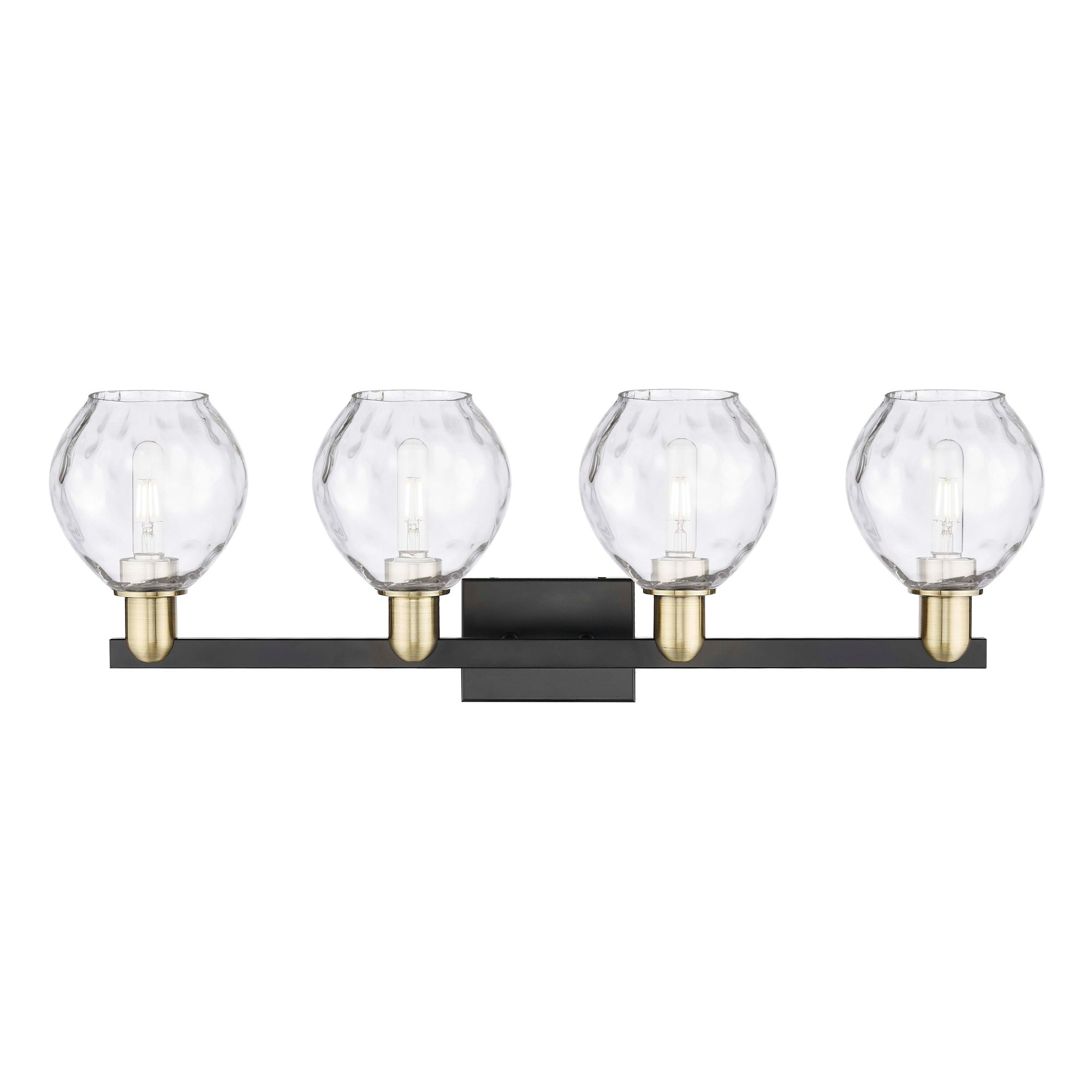 Image 2 Arcadia Waverly 33"W 4 Light Black Brass Vanity Light w/ Clear Shade more views