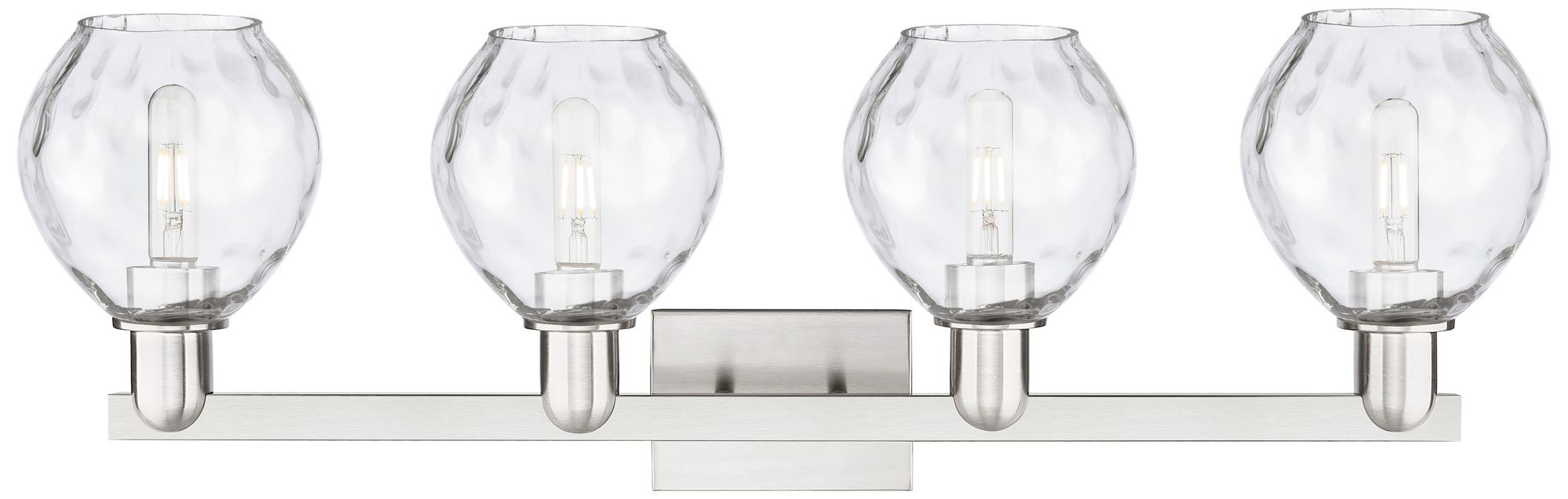 Image 2 Arcadia Waverly 33"W 4 Light Brushed Nickel Bath Light w/ Clear Shade more views
