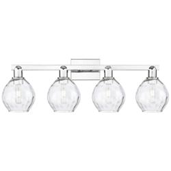 Arcadia Waverly 33"W 4 Light Chrome Vanity Light w/ Clear Shade