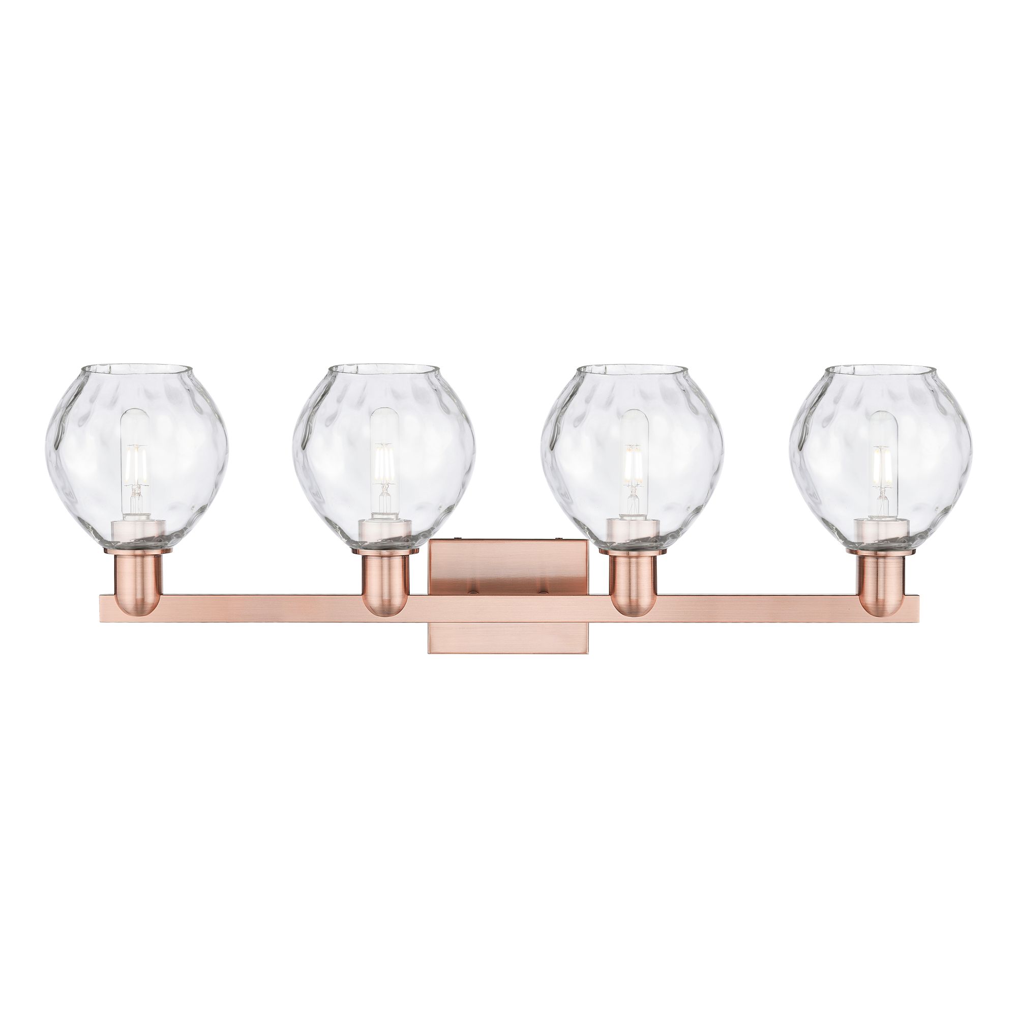 Image 2 Arcadia Waverly 33"W 4 Light Copper Vanity Light With Clear Shade more views