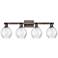 Arcadia Waverly 33"W 4 Light Oiled Bronze Vanity Light w/ Clear Shade