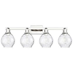 Arcadia Waverly 33"W 4 Light Polished Nickel Bath Light w/ Clear Shade