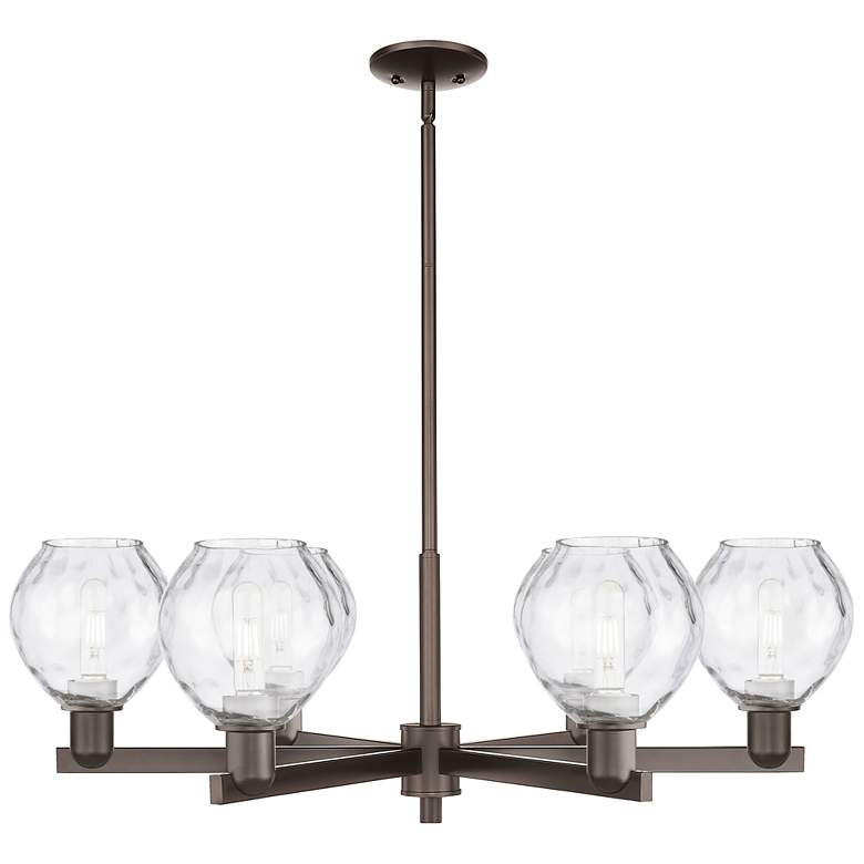 Image 1 Arcadia Waverly 36"W 6-Lt Oiled Bronze Stem Chandelier w/ Clear Shade