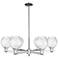 Arcadia Waverly 36"W 6-Lt Polished Nickel Stem Chandelier w/ Clear Shade