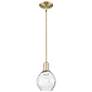 Arcadia Waverly 6"W Brass Stem Hung Mini Pendant With Clear Shade