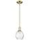Arcadia Waverly 6"W Brass Stem Hung Mini Pendant With Clear Shade