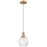 1_Arcadia Waverly 6"W Brushed Brass Cord Mini Pendant w/ Clear Shade