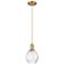 Arcadia Waverly 6"W Brushed Brass Cord Mini Pendant w/ Clear Shade