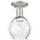 Arcadia Waverly 6"W Brushed Nickel Semi.Flush Mount With Clear Shade