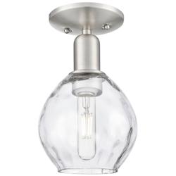 Arcadia Waverly 6"W Brushed Nickel Semi.Flush Mount With Clear Shade