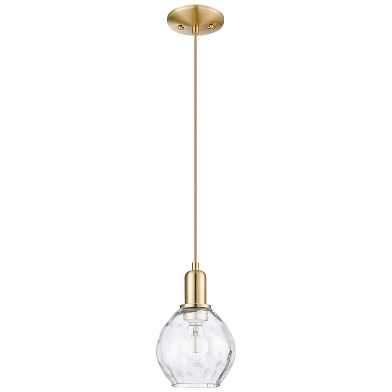Image 1 Arcadia Waverly 6"W Champagne Bronze Cord Mini Pendant w/ Clear Shade