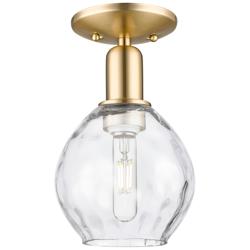 Arcadia Waverly 6"W Champagne Bronze Semi.Flush Mount With Clear Shade