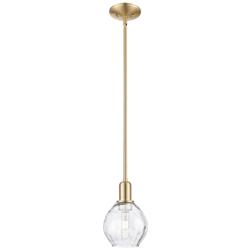 Arcadia Waverly 6"W Champagne Bronze Stem Mini Pendant w/ Clear Shade