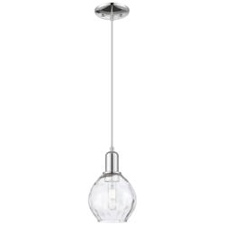 Arcadia Waverly 6"W Chrome Cord Hung Mini Pendant w/ Clear Shade