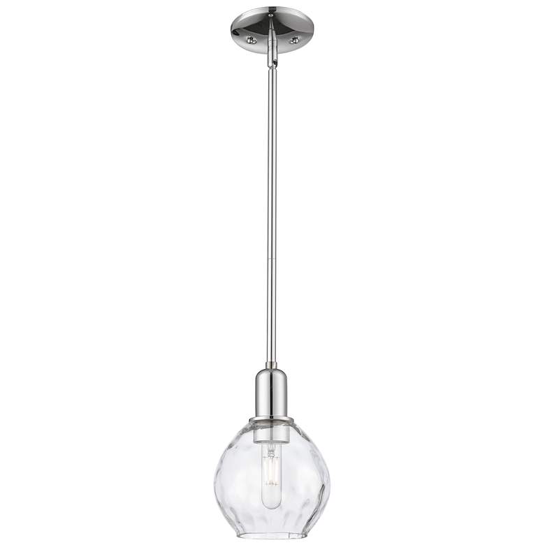 Image 1 Arcadia Waverly 6"W Chrome Stem Hung Mini Pendant w/ Clear Shade