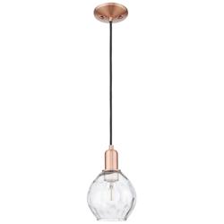 Arcadia Waverly 6"W Copper Cord Hung Mini Pendant With Clear Shade