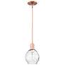 Arcadia Waverly 6"W Copper Stem Hung Mini Pendant With Clear Shade