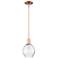 Arcadia Waverly 6"W Copper Stem Hung Mini Pendant With Clear Shade