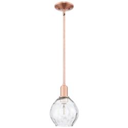 Arcadia Waverly 6"W Copper Stem Hung Mini Pendant With Clear Shade
