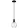 Arcadia Waverly 6"W Matte Black Cord Hung Mini Pendant w/ Clear Shade
