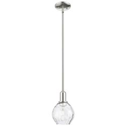 Arcadia Waverly 6"W Polished Nickel Stem Mini Pendant w/ Clear Shade