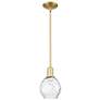Arcadia Waverly 6"W Satin Gold Stem Hung Mini Pendant With Clear Shade