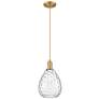 1_Arcadia Waverly 8"W Brushed Brass Cord Mini Pendant w/ Clear Shade