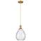 Arcadia Waverly 8"W Brushed Brass Cord Mini Pendant w/ Clear Shade