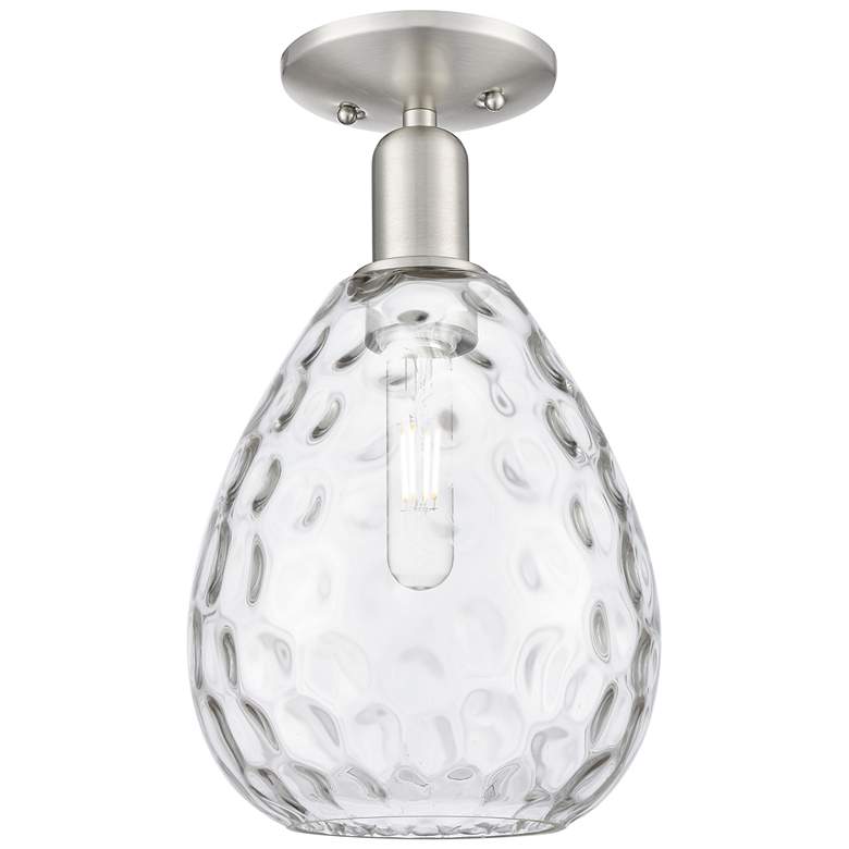Image 1 Arcadia Waverly 8"W Brushed Nickel Semi.Flush Mount With Clear Shade