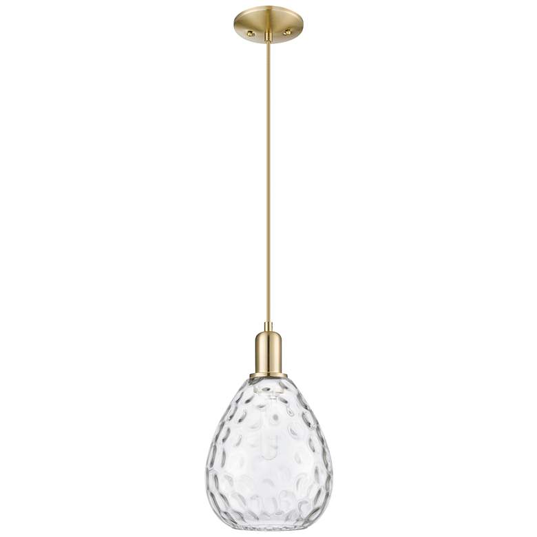 Image 1 Arcadia Waverly 8"W Champagne Bronze Cord Mini Pendant w/ Clear Shade