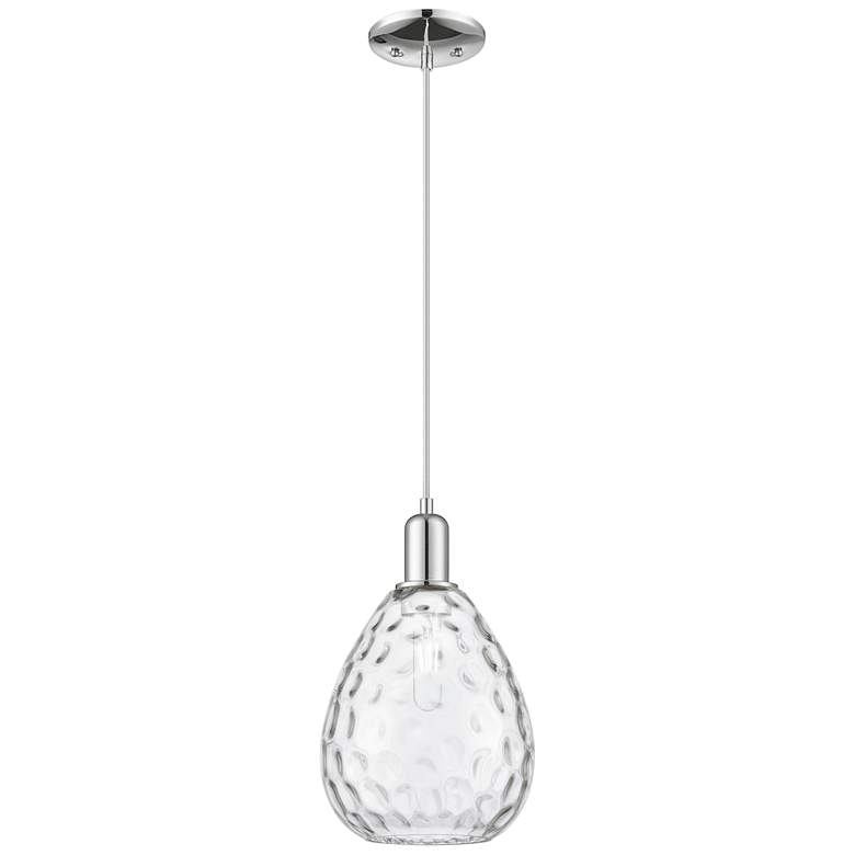 Image 1 Arcadia Waverly 8"W Chrome Cord Hung Mini Pendant w/ Clear Shade