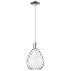 Arcadia Waverly 8"W Chrome Cord Hung Mini Pendant w/ Clear Shade