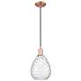 1_Arcadia Waverly 8"W Copper Cord Hung Mini Pendant With Clear Shade