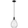 1_Arcadia Waverly 8"W Matte Black Cord Hung Mini Pendant w/ Clear Shade