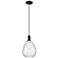 Arcadia Waverly 8"W Matte Black Cord Hung Mini Pendant w/ Clear Shade