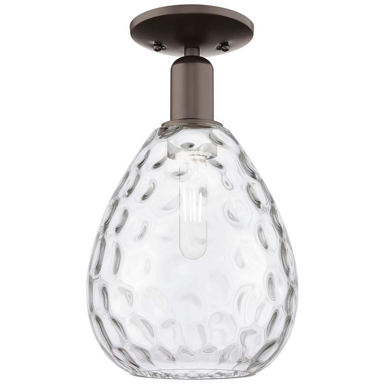 Image 1 Arcadia Waverly 8"W Oil Rubbed Bronze Semi.Flush Mount w/ Clear Shade