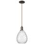 Arcadia Waverly 8"W Oiled Bronze Cord Hung Mini Pendant w/ Clear Shade