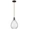 Arcadia Waverly 8"W Oiled Bronze Cord Hung Mini Pendant w/ Clear Shade