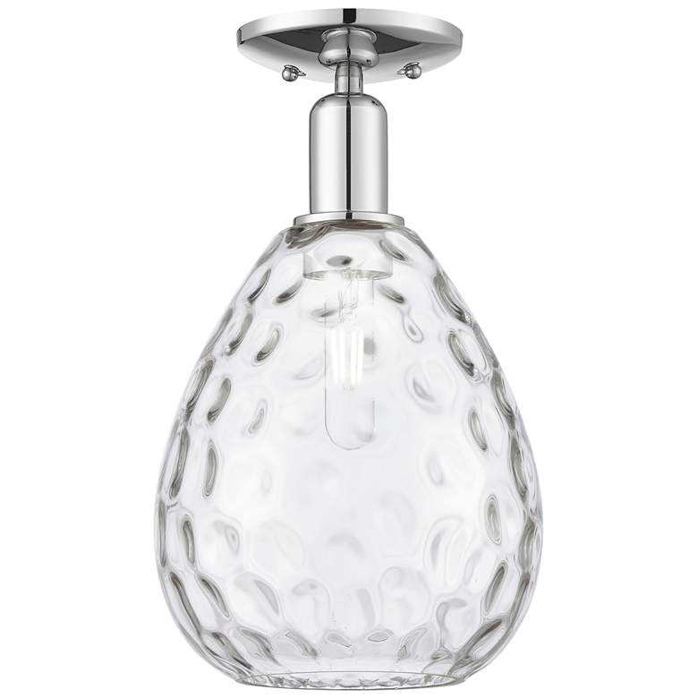 Image 1 Arcadia Waverly 8"W Polished Chrome Semi.Flush Mount With Clear Shade