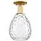 Arcadia Waverly 8" Wide Satin Gold Semi.Flush Mount With Clear Shade