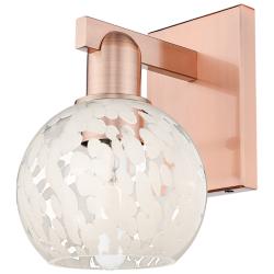 Arcadia White Mouchette 10" High Antique Copper Sconce With