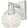 Arcadia White Mouchette 10" High Brushed Satin Nickel Sconce With