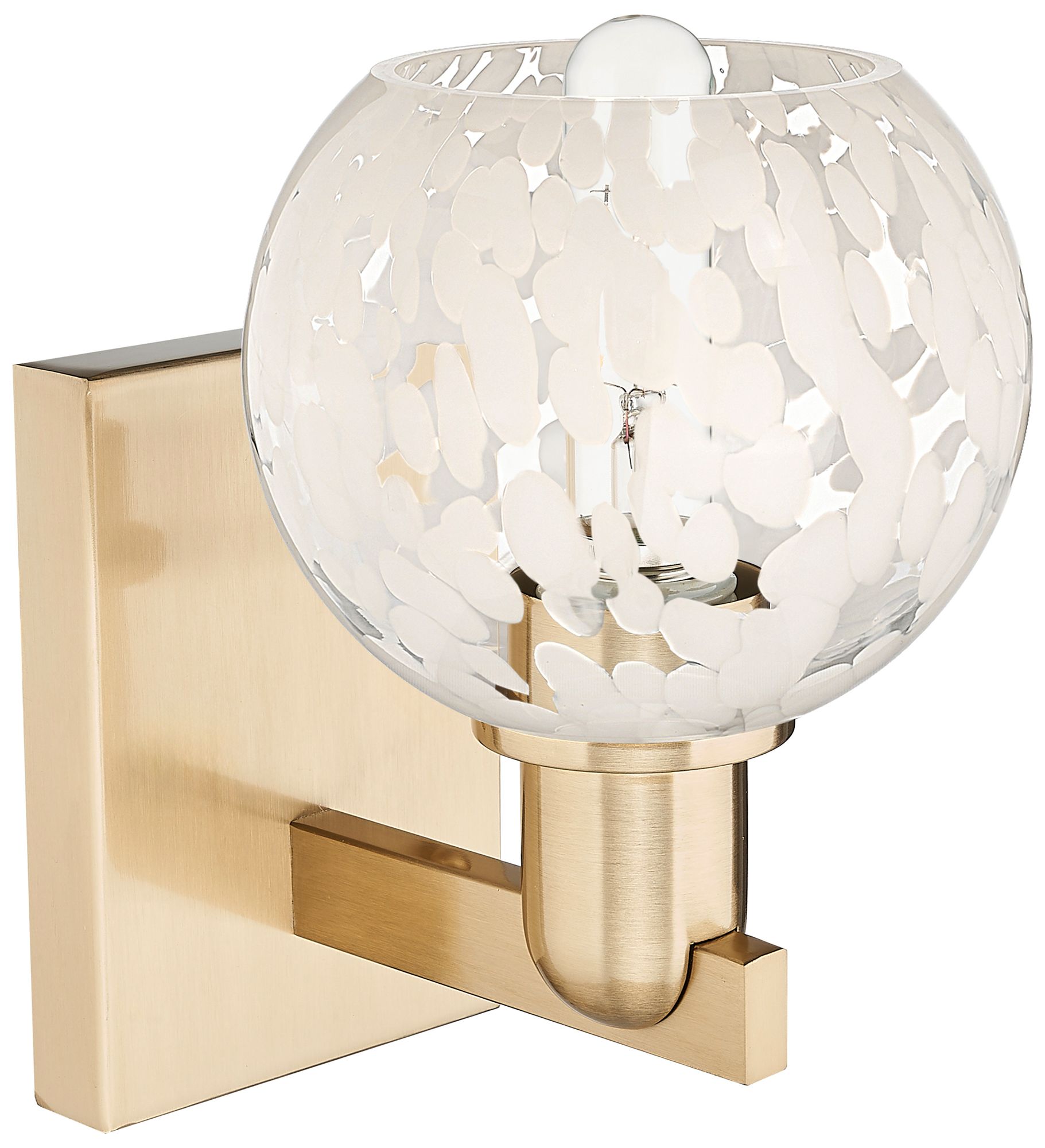 Image 2 Arcadia White Mouchette 10" High Champagne Bronze Sconce With more views